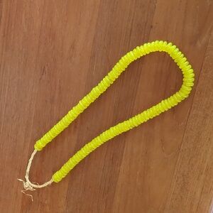 African Yellow 💛 glass beads necklace 24" rare
